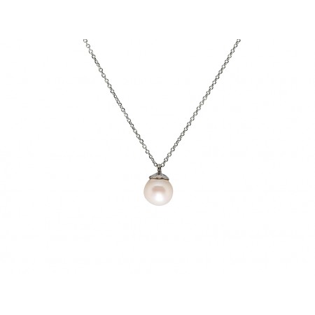Κολιέ Λευκό χρυσό Κ14 με μαργαριτάρι Κολιέ Λευκό χρυσό Κ14 με μαργαριτάρι
