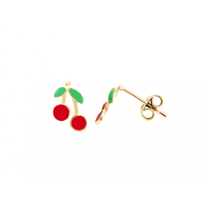 Παιδικά σκουλαρίκια χρυσά Κ14 κεράσια
