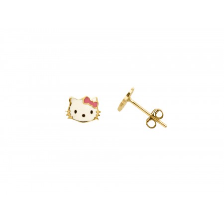 Παιδικά σκουλαρίκια χρυσά Κ14 Hello Kitty Παιδικά σκουλαρίκια χρυσά Κ14 Hello Kitty