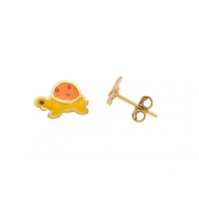 Παιδικά σκουλαρίκια χρυσά Κ14 χελωνάκι