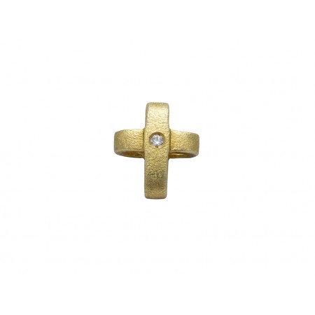 Χρυσός σταυρός Κ14 με ζιρκόν